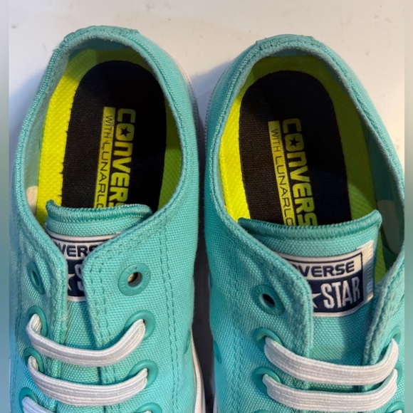 Converse All Star Chuck Taylor Unisex Turquoise Low Tops - Unisex Women: 7 Men:5 - Picture 4 of 13